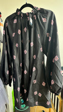 Load image into Gallery viewer, Black and Floral Mini Dress (Cynthia Rowley)
